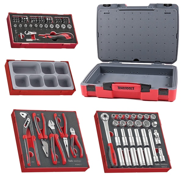 110 Piece 1/2 Inch Drive Socket, Plier & Bit Foam Kit